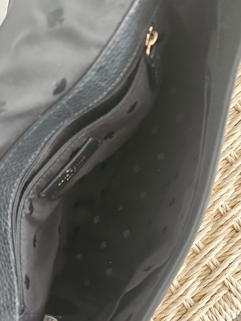 kate spade Black Pebbled Leather Shoulder Bag with Front Zip - Picture 5 of 8